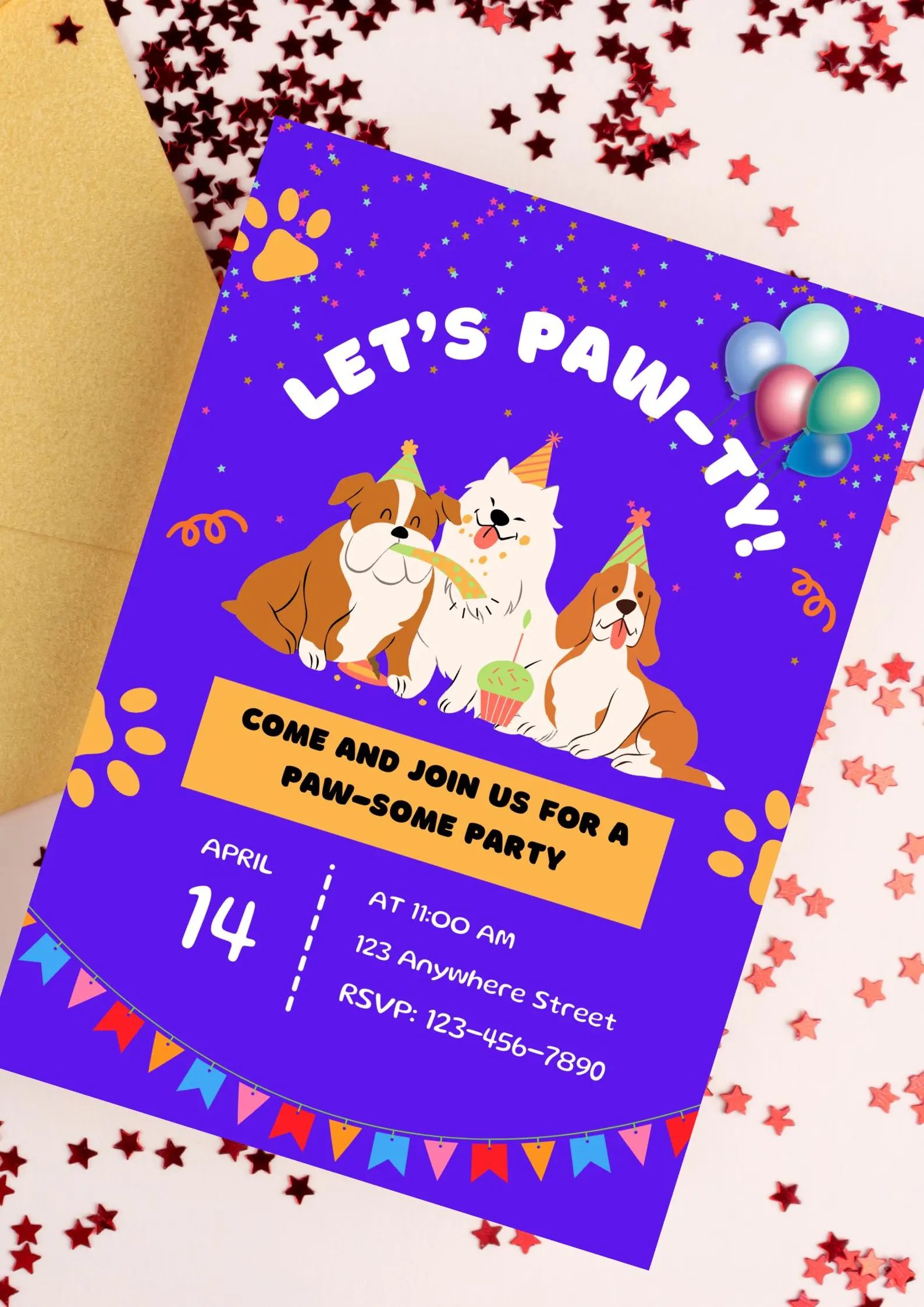 Editable Dog Birthday Invitation - Molly