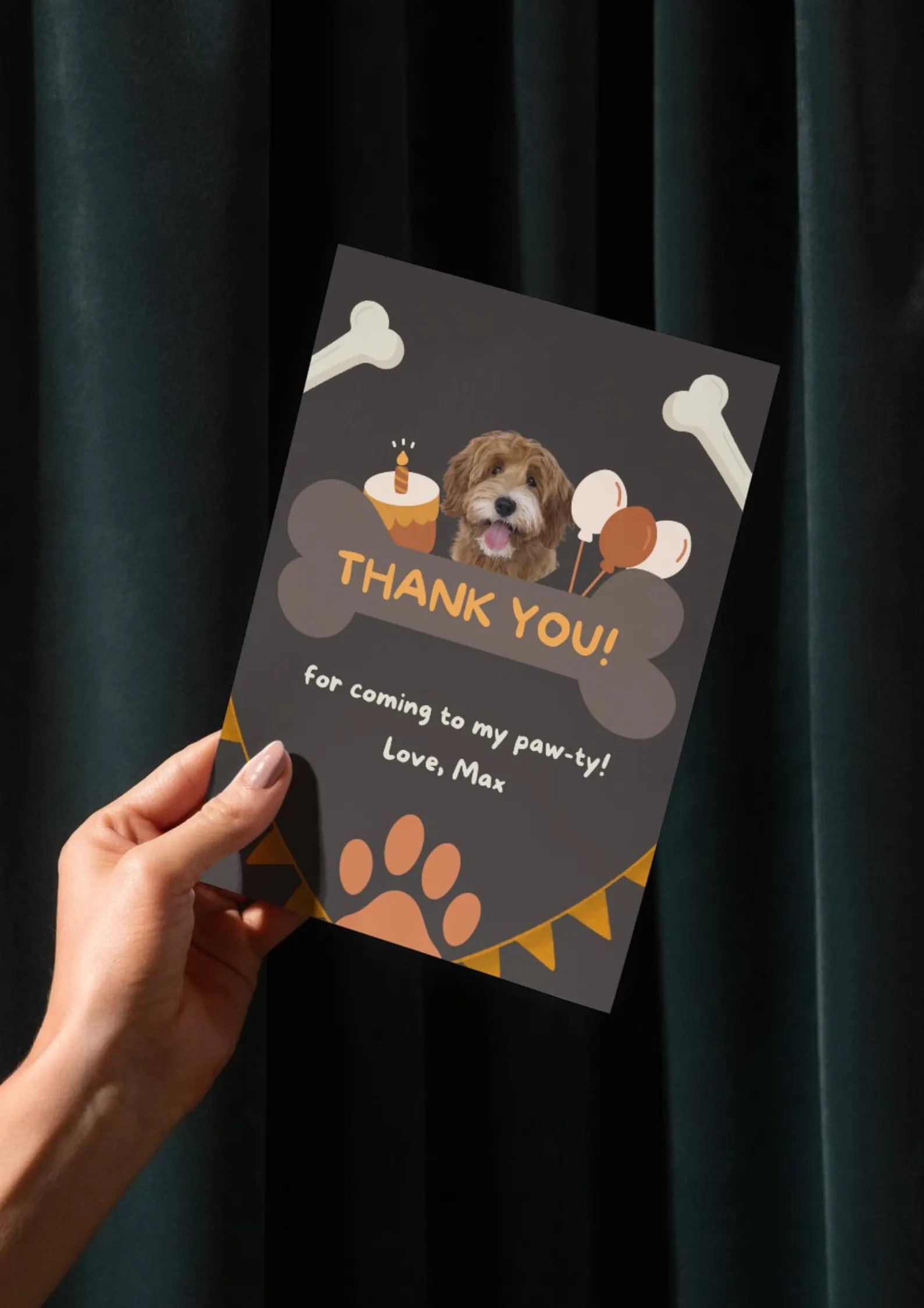 Dog Birthday Thank You Card - Max