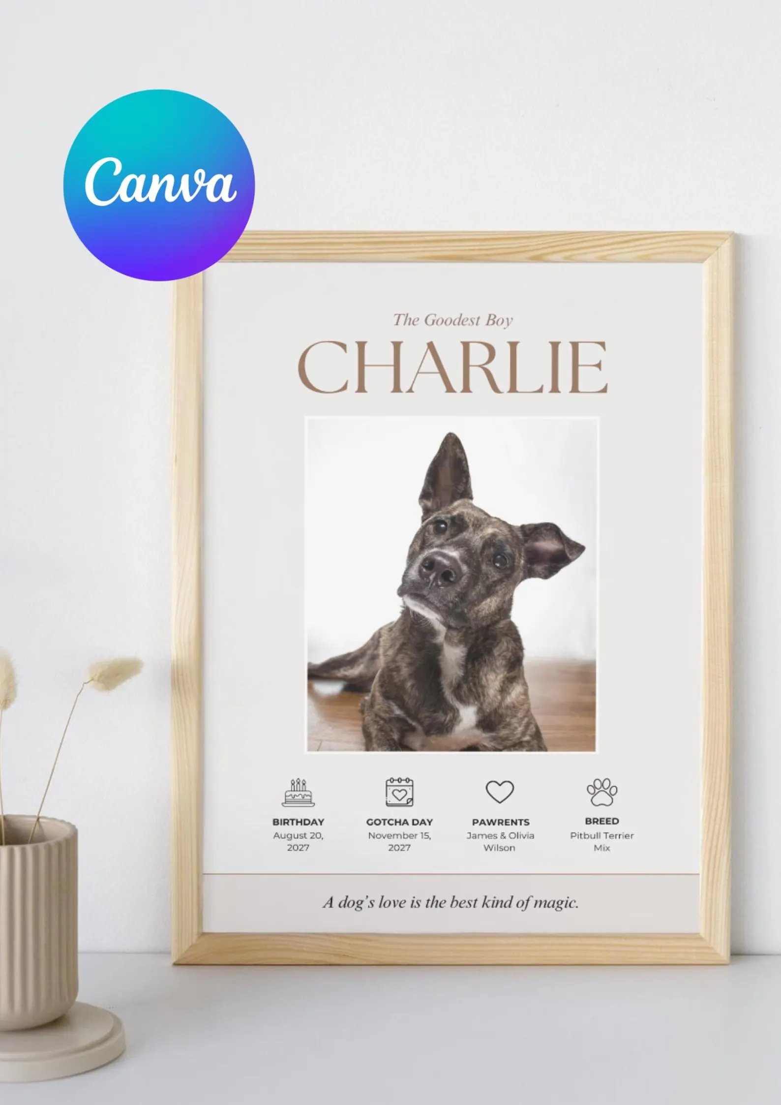 Editable Dog Poster - Charlie